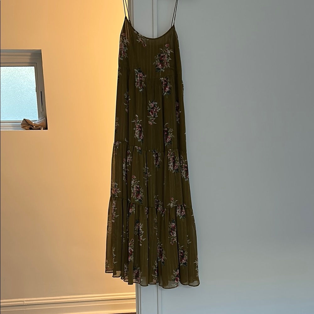 Floral Brown Midi Dress